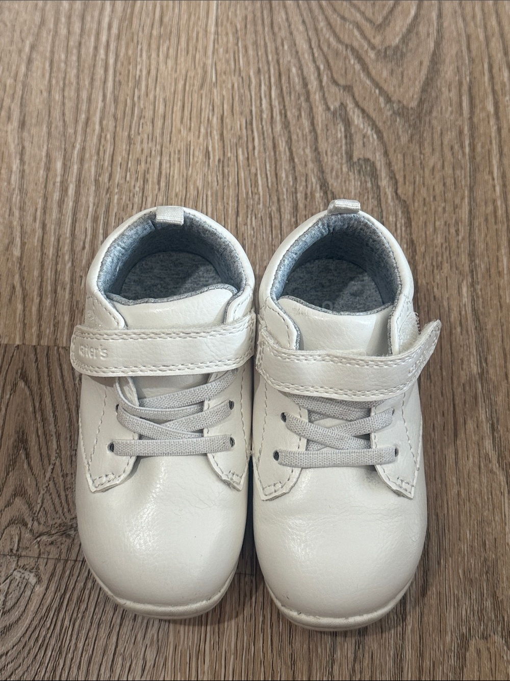 Carter's White Leather Toddler Velcro Sneakers